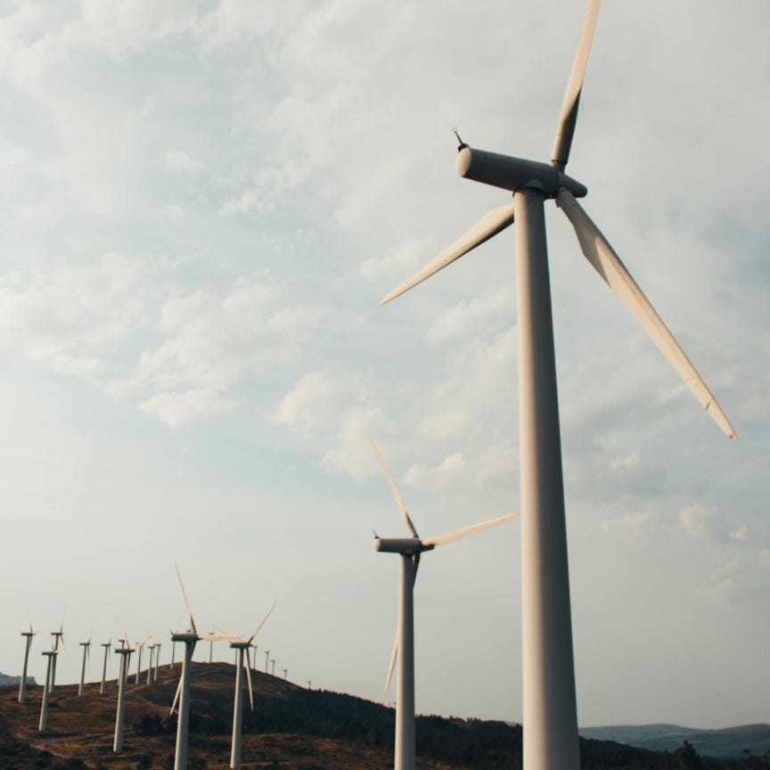 Wind Turbines on Mountain